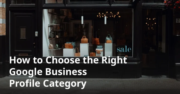 Local shop window — choosing Google Business Profile categories