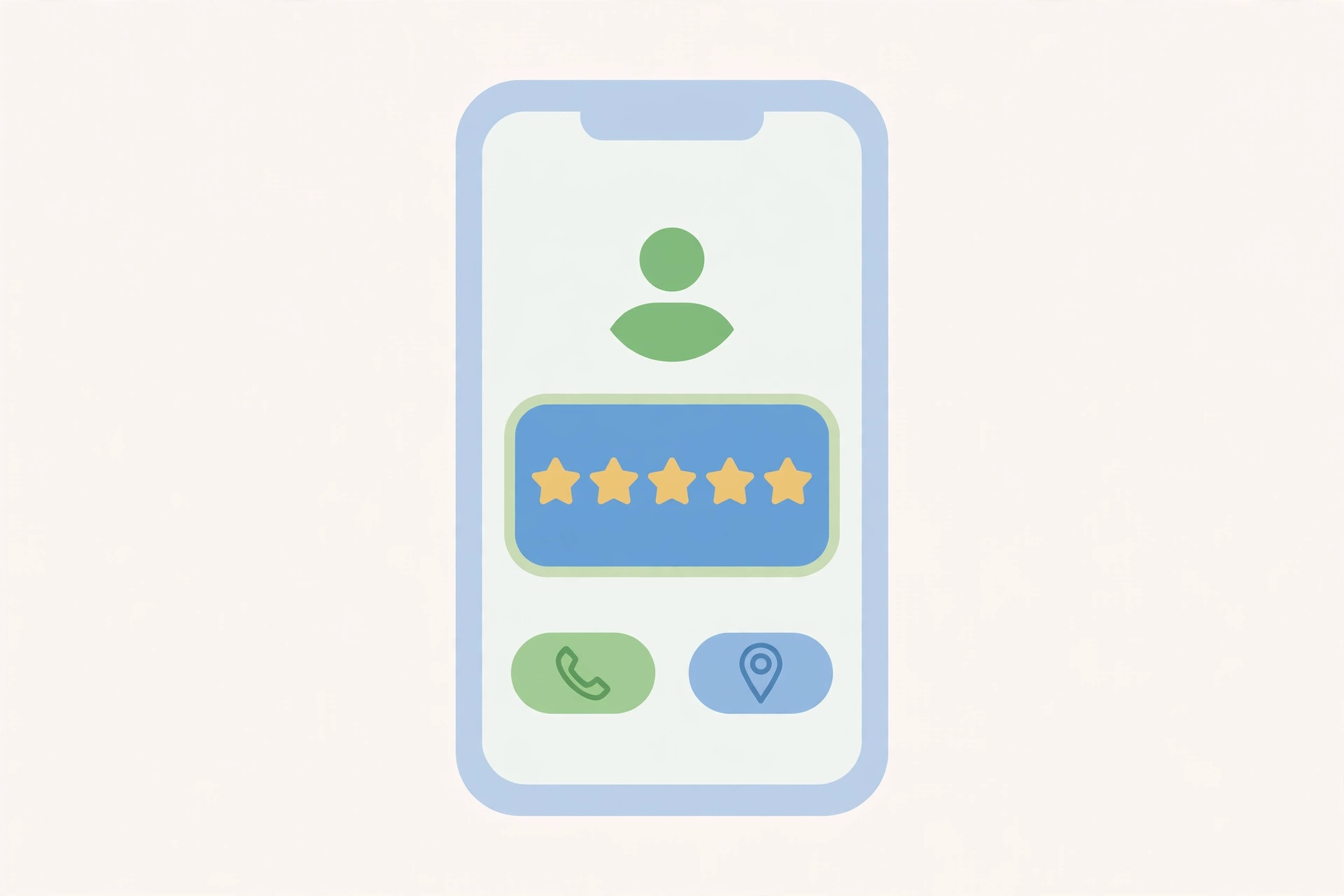 Optimized Google Business Profile showing star ratings and call button on a phone