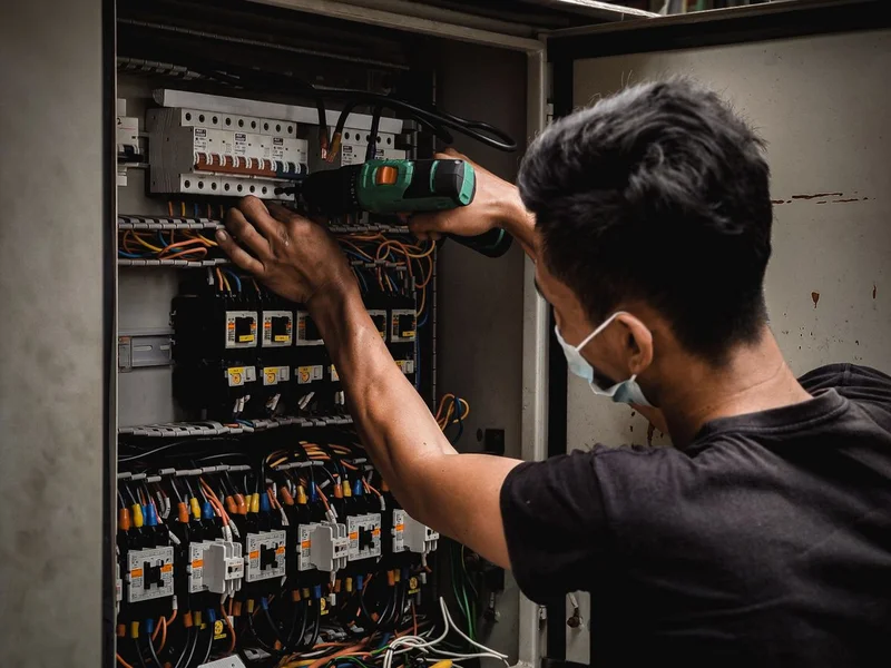 Electrician at work