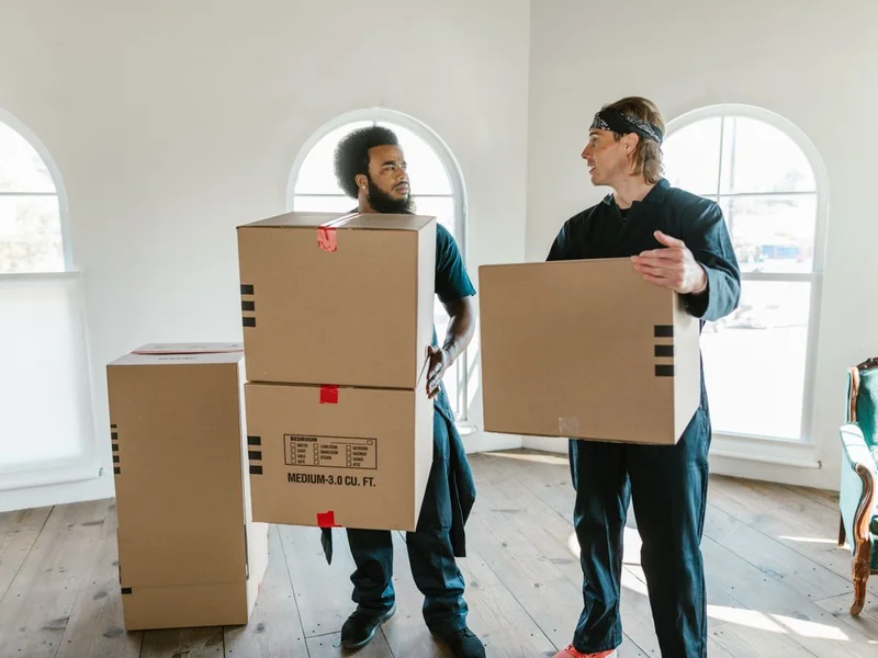 Movers carrying boxes